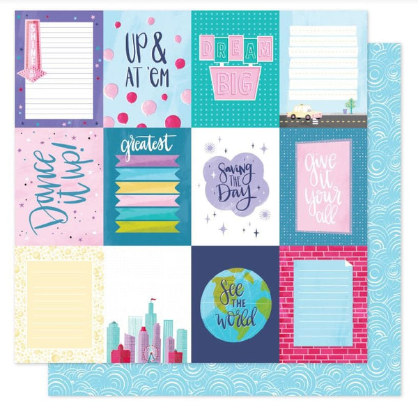 American Crafts Dream Big Sparkle City Double-Sided Cardstock 12" x 12" Shimelle
