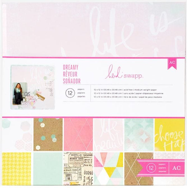 Dreamy Paper Pack  12" x 12" 12 Sheets - Heidi Swapp