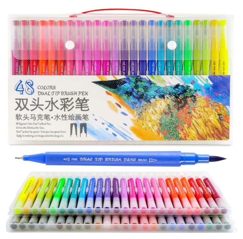 Bee Happy Watercolor Dual Brush Pen Set 48pcs