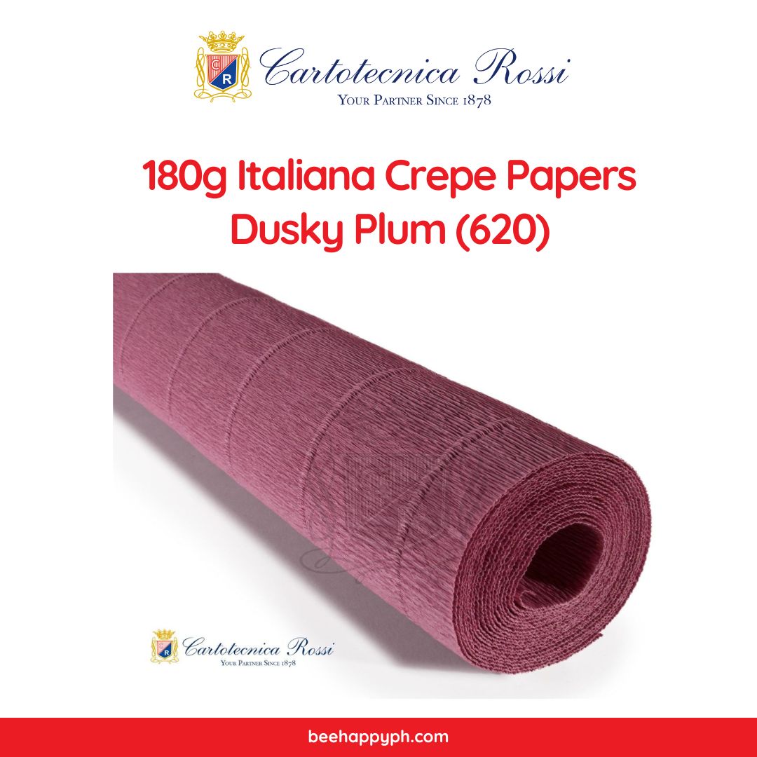 Cartotecnica Rossi Crepe Papers 180g (Purple & Pink Shades) Full Roll Premium Italian Crepe Papers