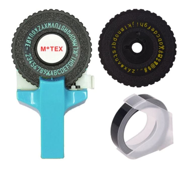 Motex E101 Label Maker with 2 Wheels / Tape Writer
