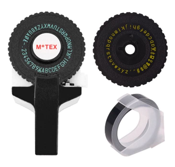 Motex E101 Label Maker with 2 Wheels / Tape Writer