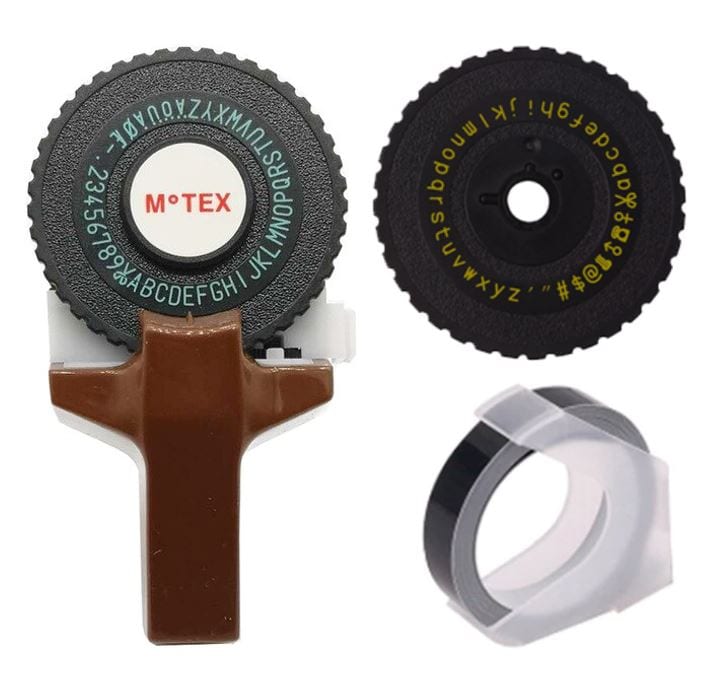 Motex E101 Label Maker with 2 Wheels / Tape Writer