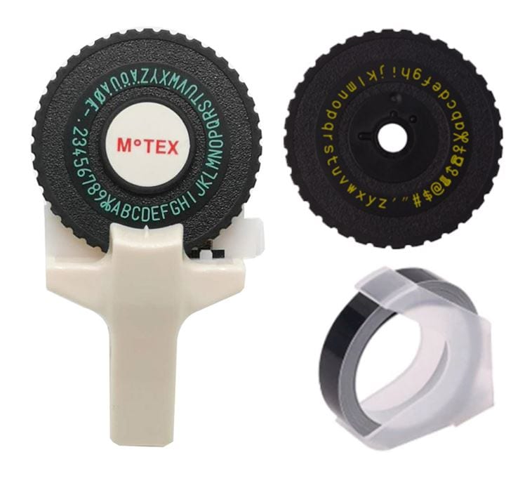 Motex E101 Label Maker with 2 Wheels / Tape Writer