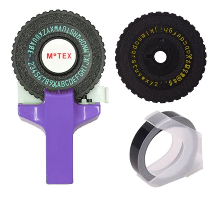Motex E101 Label Maker with 2 Wheels / Tape Writer