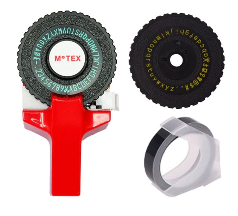 Motex E101 Label Maker with 2 Wheels / Tape Writer