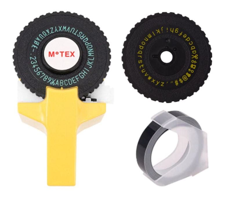 Motex E101 Label Maker with 2 Wheels / Tape Writer