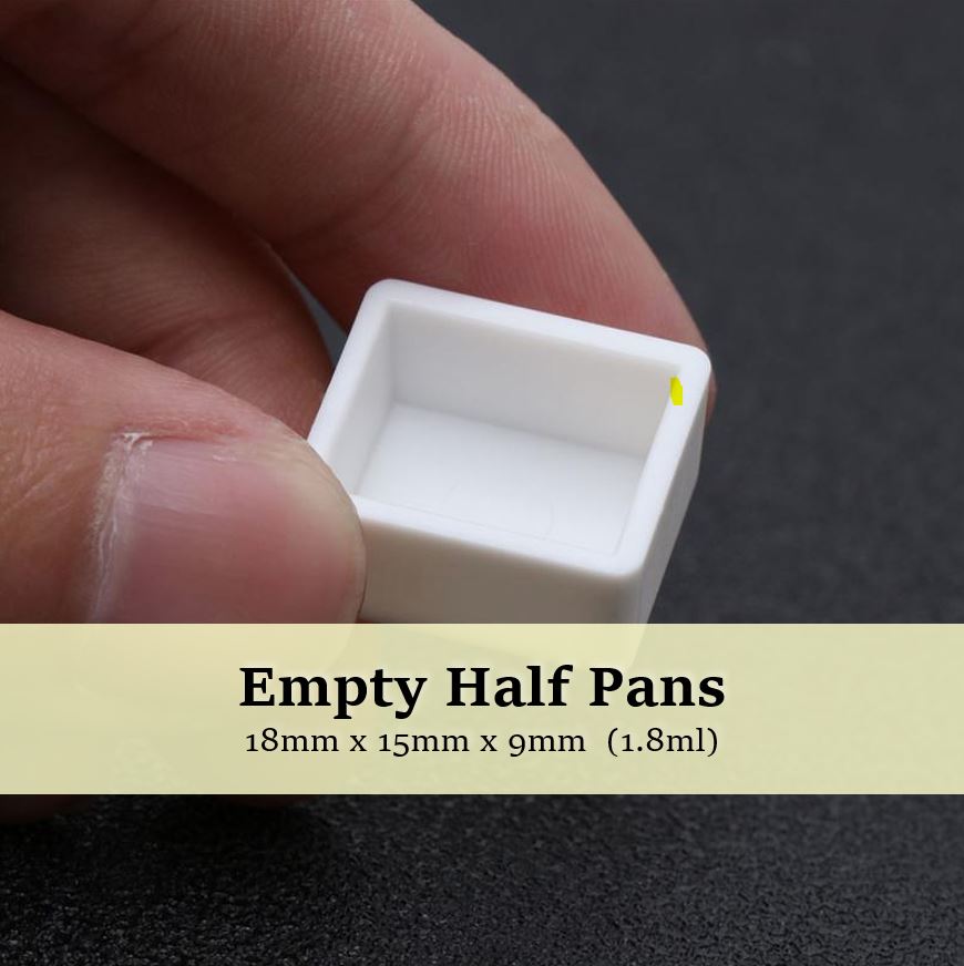 Empty Half Pans for Watercolor, Gouache and Other Paints 6's/12's/24's