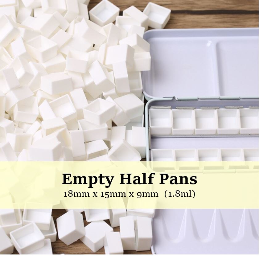 Empty Half Pans for Watercolor, Gouache and Other Paints 6's/12's/24's