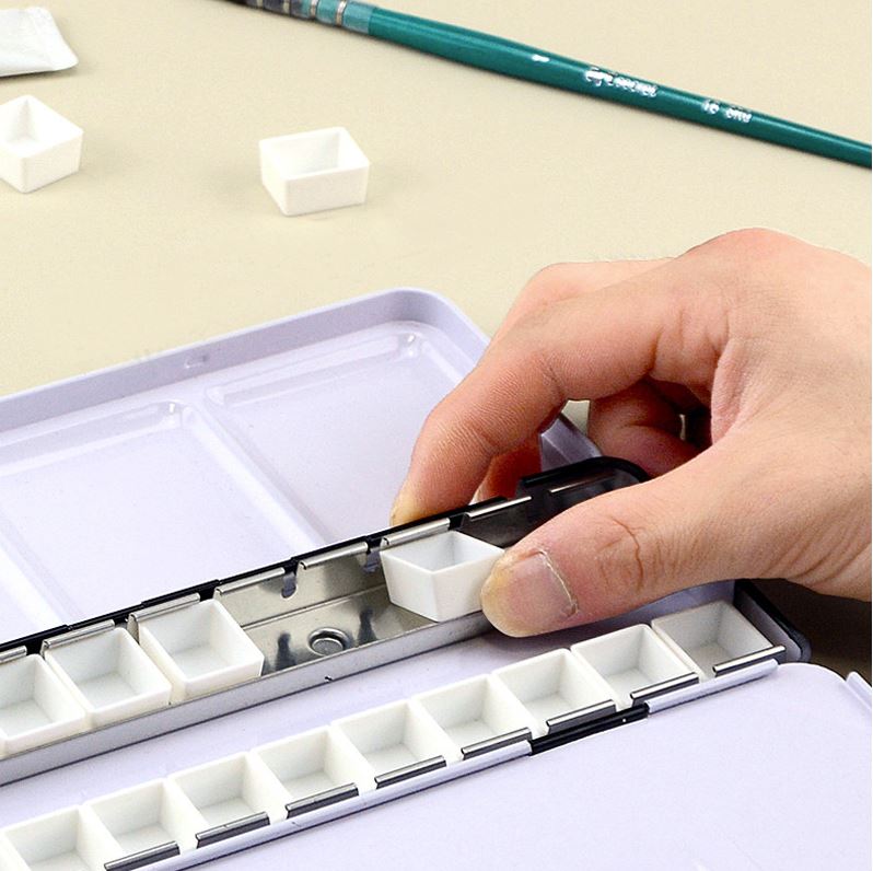 Empty Half Pans for Watercolor, Gouache and Other Paints 6's/12's/24's
