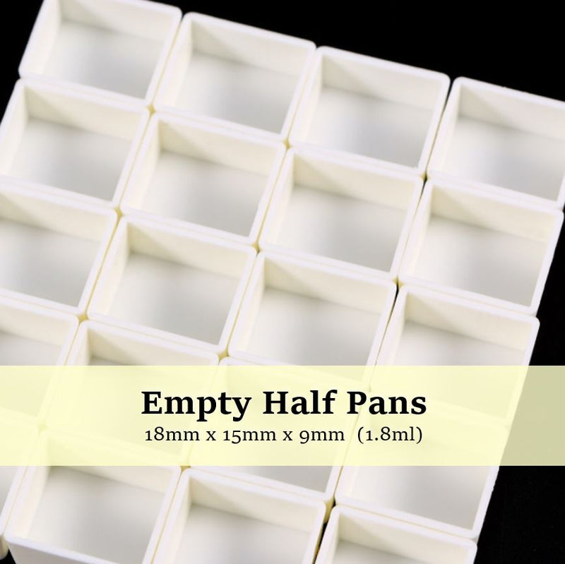Empty Half Pans for Watercolor, Gouache and Other Paints 6's/12's/24's