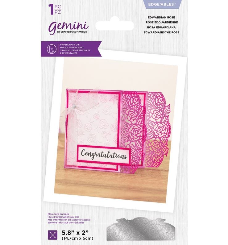 Crafter's Companion Edwardian Rose- Gemini Lace Edge'ables Metal Dies