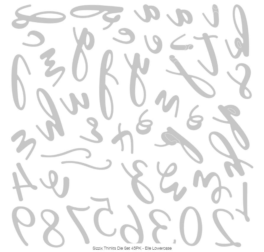 Sizzix Elle Lowercase Thinlits Die 45PK by Lisa Jones