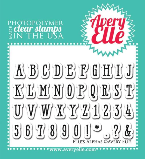 Avery Elle's Alphas Clear Stamps Stamps 2"x 3"