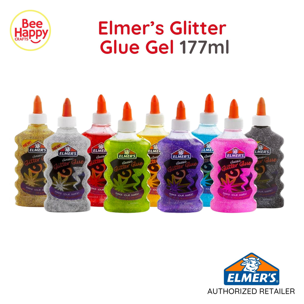 Elmer's CLASSIC GLITTER GLUE | BLUE COLOR Washable CRAFT SCHOOL PROJECT  NonToxic