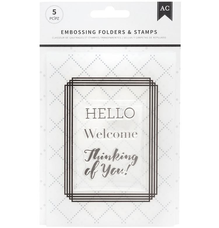 American Crafts Welcome Stamps and Embossing Folder