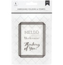 American Crafts Welcome Stamps and Embossing Folder