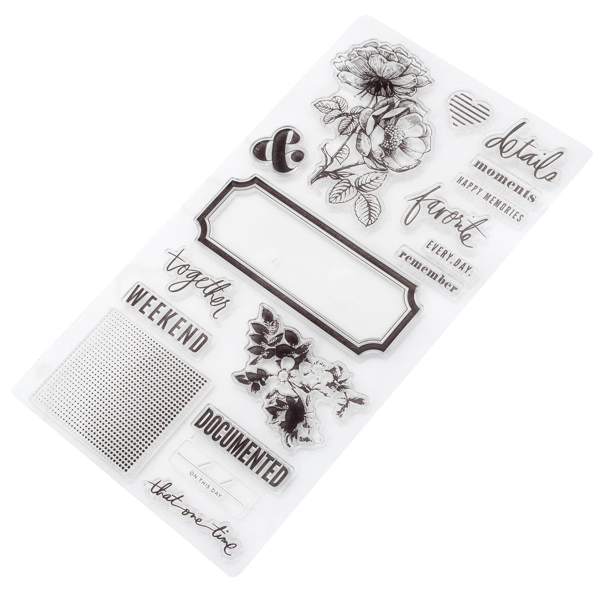 Heidi Swapp Emerson Lane Words and Icons Stamps 17-pc