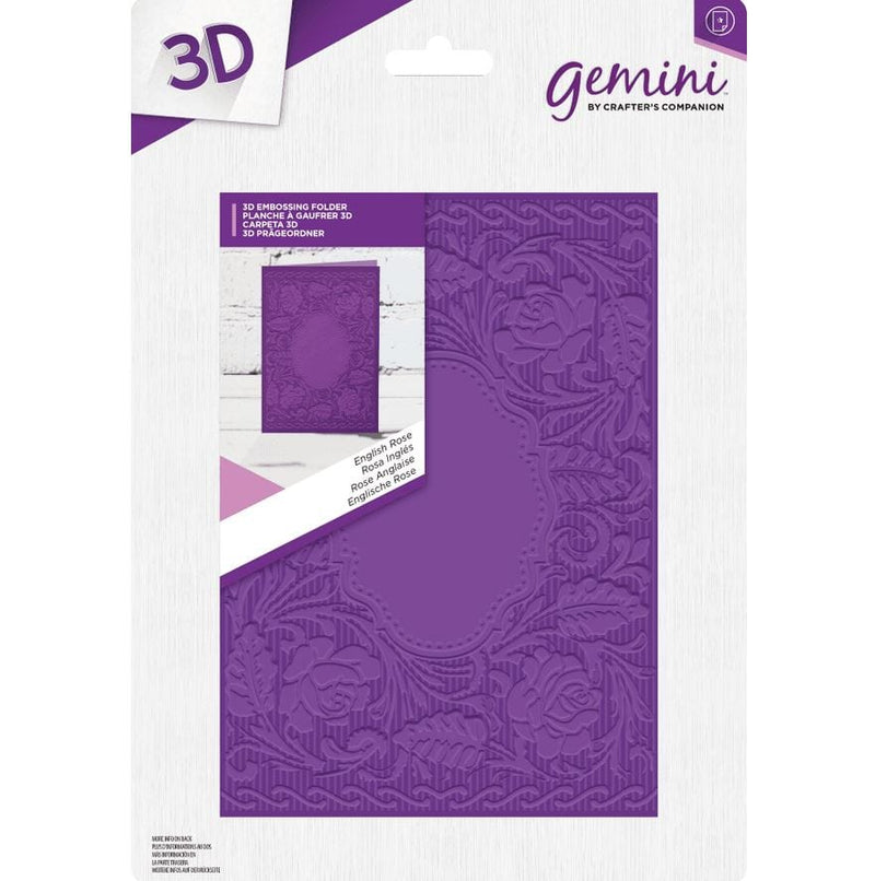 Crafter's Companion English Rose Gemini 3D Embossing Folder 5" x 7"