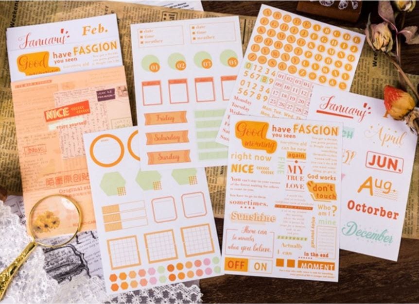 Mo Card Mo Card Letters, Numbers, Words Planner Sticker Sheets