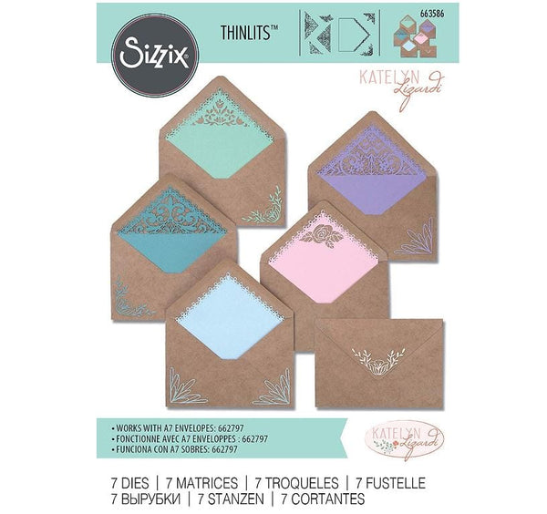 Sizzix Envelope Liners, A7, Intricate Thinlits Die Set 10PK