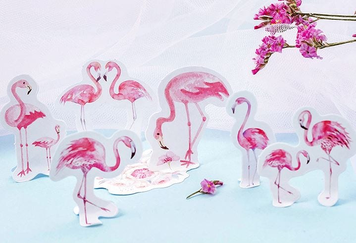 Mo Card Flamingo Party Sticker Flakes in a Box