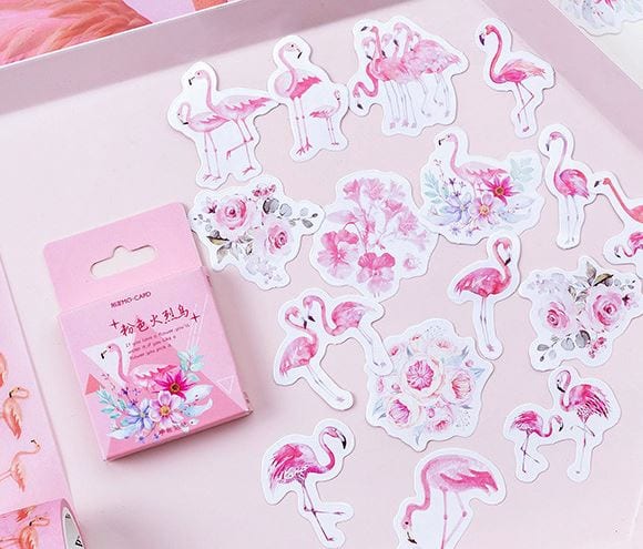 Mo Card Flamingo Party Sticker Flakes in a Box