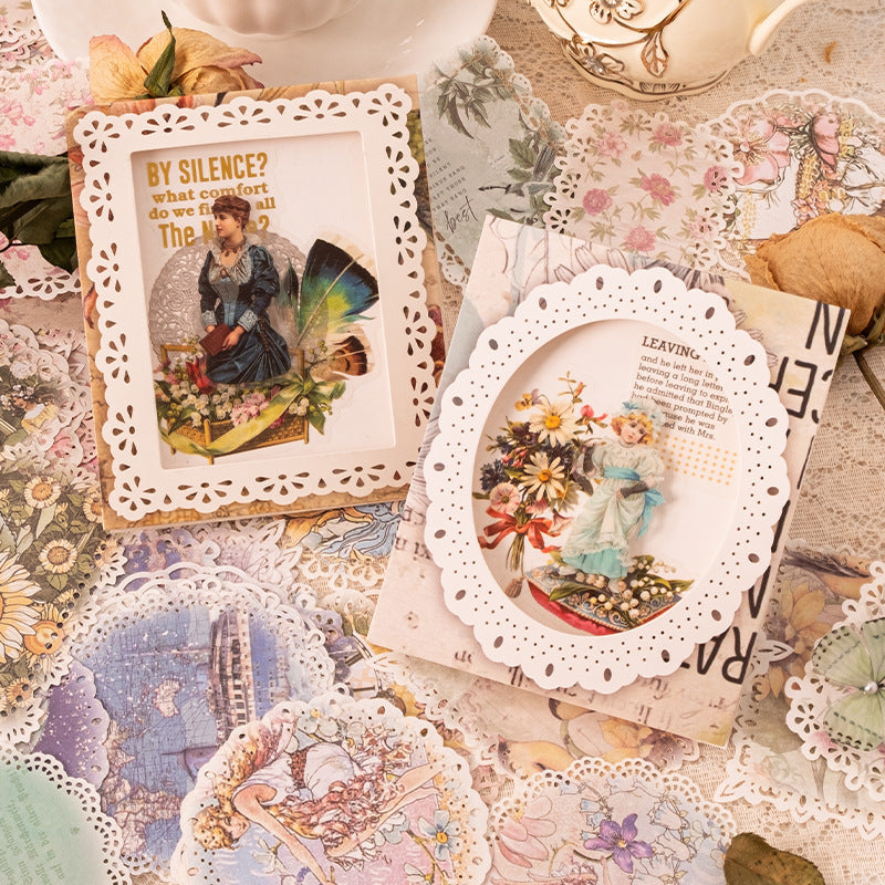 Fantasy Flower Season Series Light Retro Lace Deco Base Paper