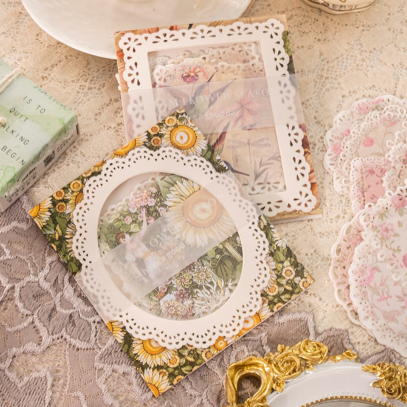 Fantasy Flower Season Series Light Retro Lace Deco Base Paper
