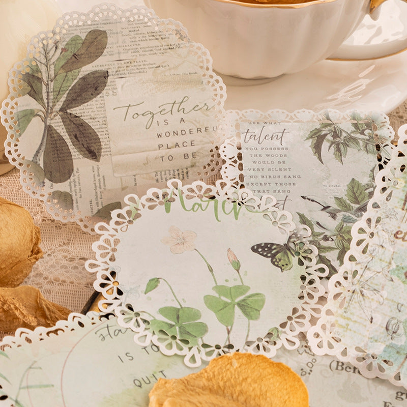 Fantasy Flower Season Series Light Retro Lace Deco Base Paper