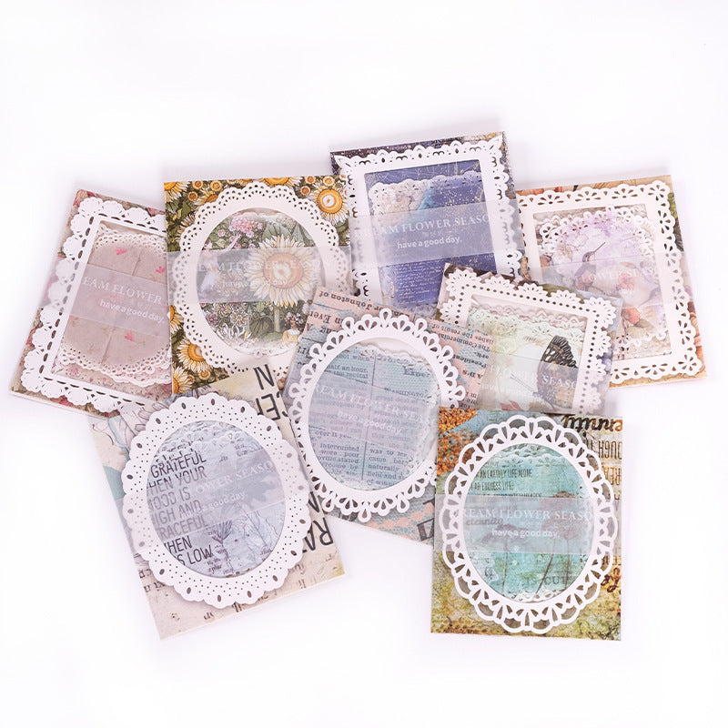 Fantasy Flower Season Series Light Retro Lace Deco Base Paper