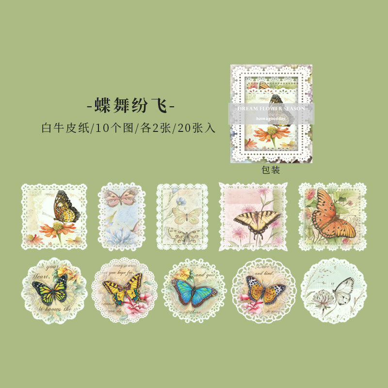 Fantasy Flower Season Series Light Retro Lace Deco Base Paper