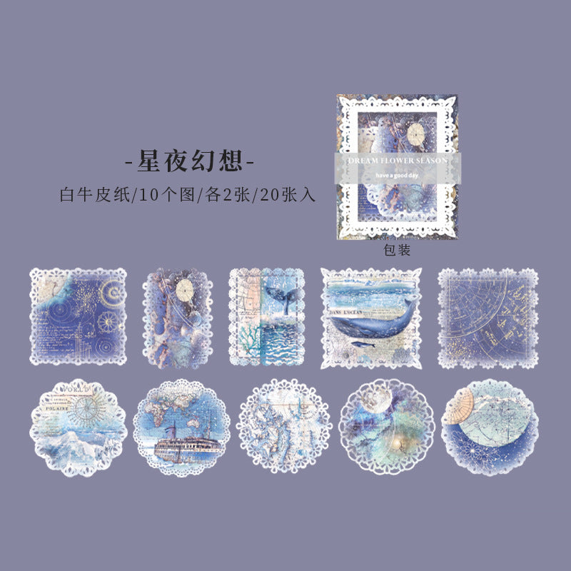 Fantasy Flower Season Series Light Retro Lace Deco Base Paper