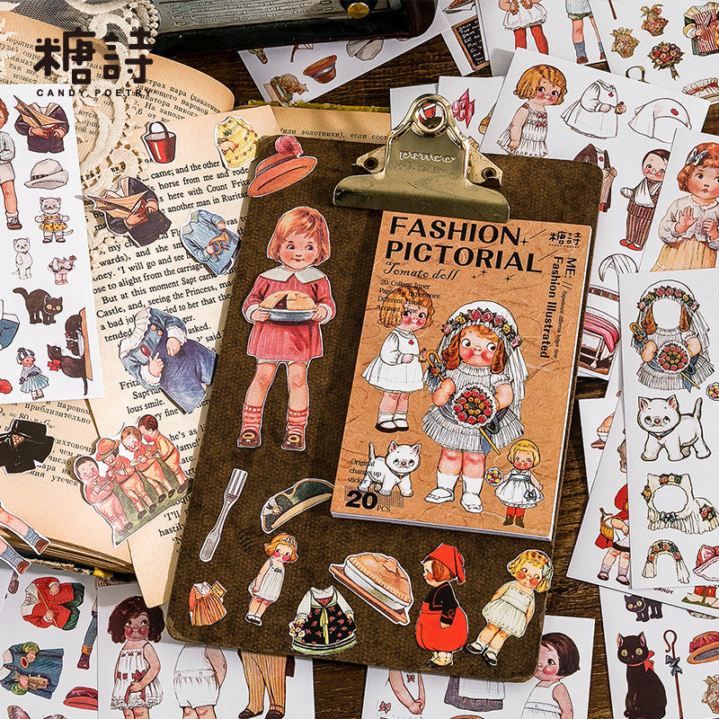 Fashion Pictorial Series Characters Dress Up Deco Sticker