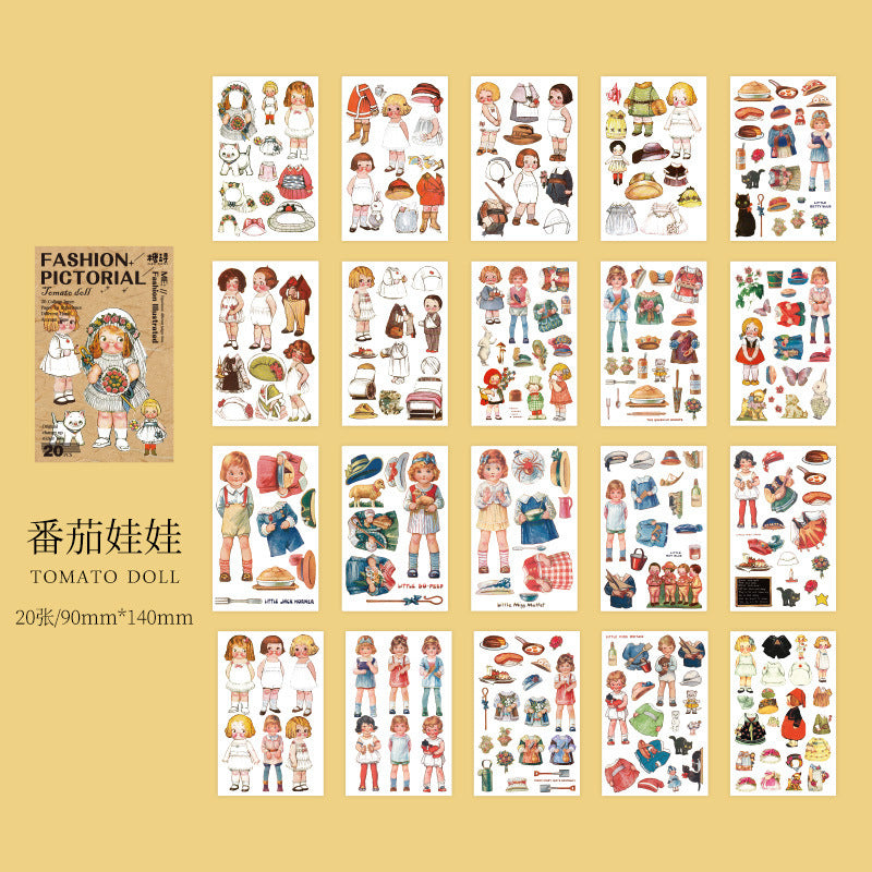 Fashion Pictorial Series Characters Dress Up Deco Sticker