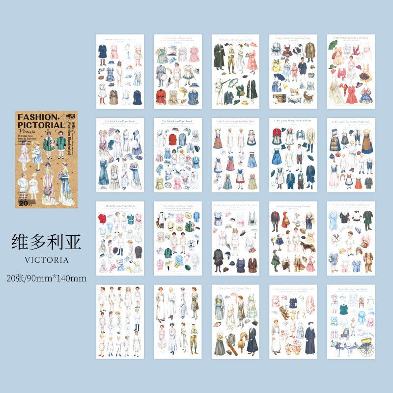Fashion Pictorial Series Characters Dress Up Deco Sticker