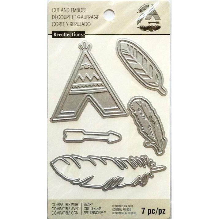 Recollections Feathers and Arrow Cut & Emboss Dies
