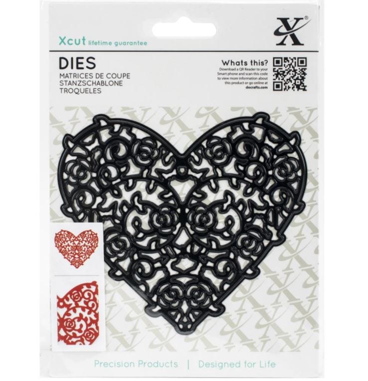 Floral Filigree Heart Xcut Decorative Die