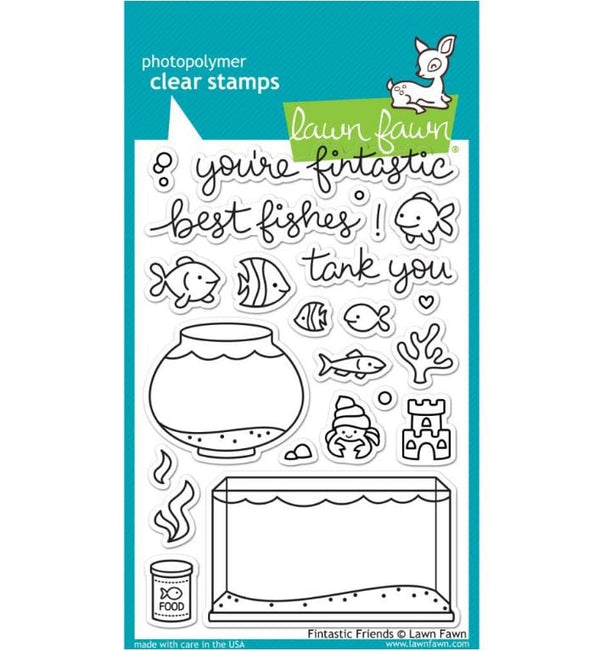 Lawn Fawn Fintastic Friends Love Clear Stamps 4"x 6"
