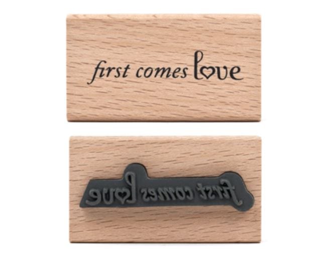 American Crafts First Comes Love Rubber Stamp