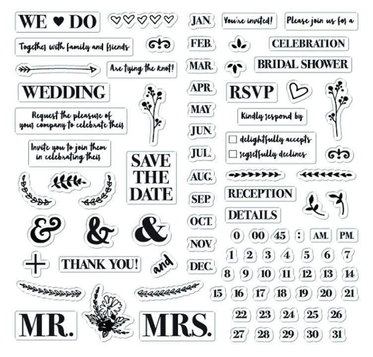 Fiskars DIY Wedding Invitation Clear Stamps