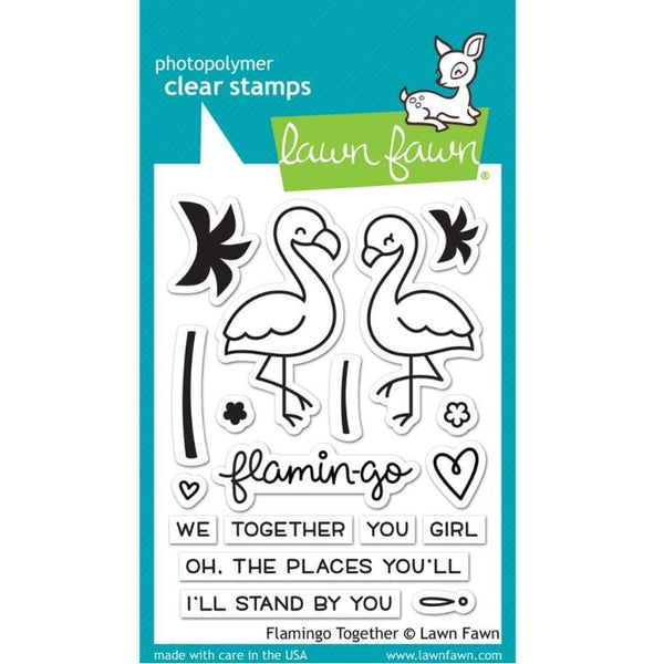 Lawn Fawn Flamingo Together Clear Stamps 3"X 4"