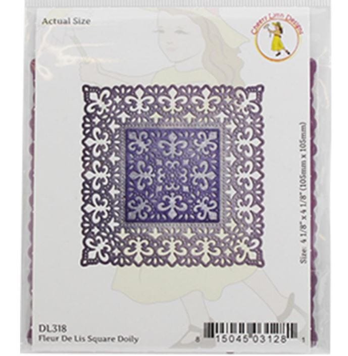 Cheery Lynn Fleur De Lis Square Doily, 4.125