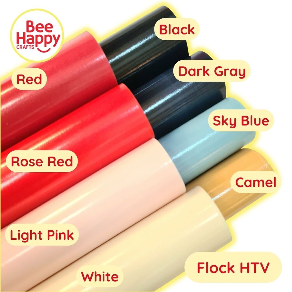 Bee Happy Flock/Gamuza HTV Heat Transfer Vinyl (Iron On) 10