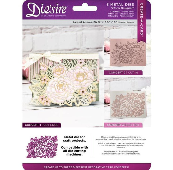 Crafter's Companion Floral Bouquet Die'sire Create-A-Card Metal Dies
