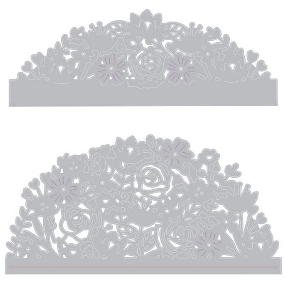 Sizzix Floral Edges Thinlits Dies By Olivia Rose 2/Pkg Gatefold