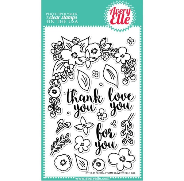 Avery Elle Floral Frame Clear Stamps Stamps 4" x 6"