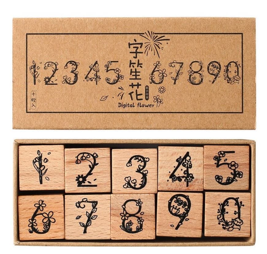 Infeel.Me Floral Numbers Rubber Stamp Set (Digital Flowers)