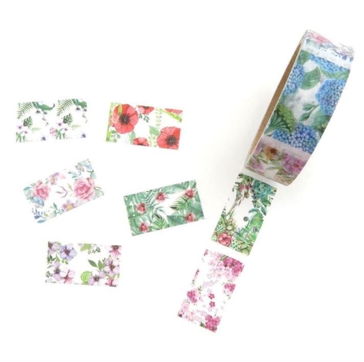 Floral Blocks Easy-Tear Washi Tape 15mm x 5m