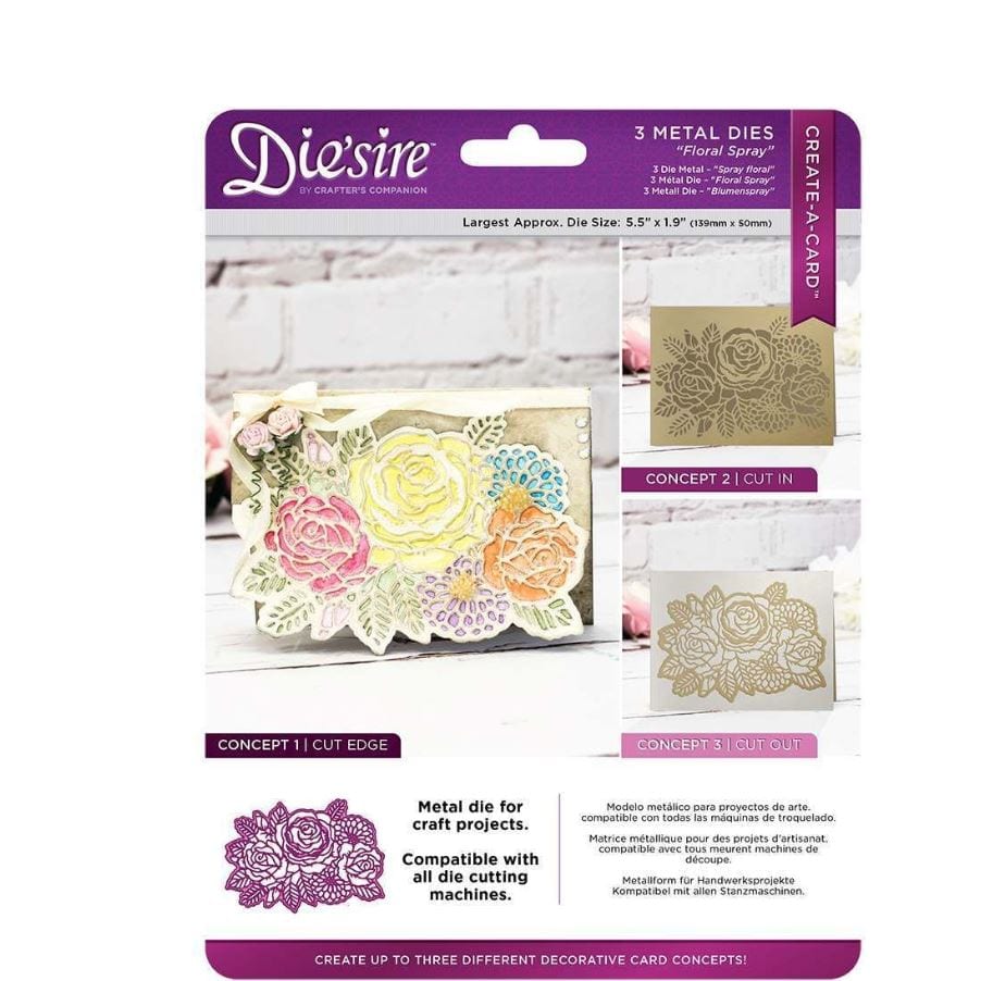 Crafter's Companion Floral Spray Die'sire Create-A-Card Metal Dies